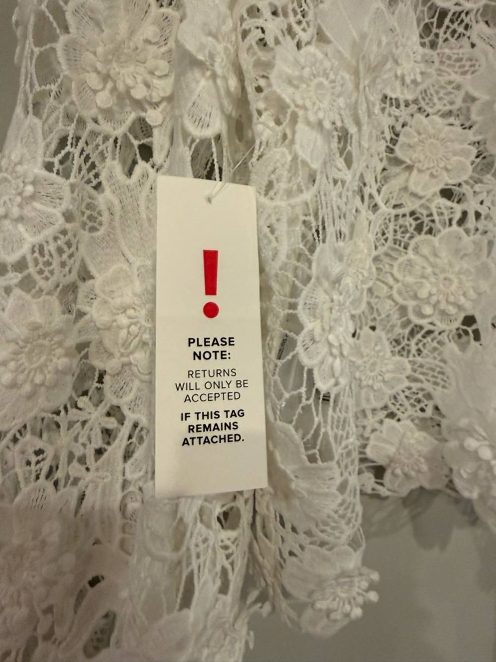 White Lace Floral High-Neck top - Picture 7 of 10